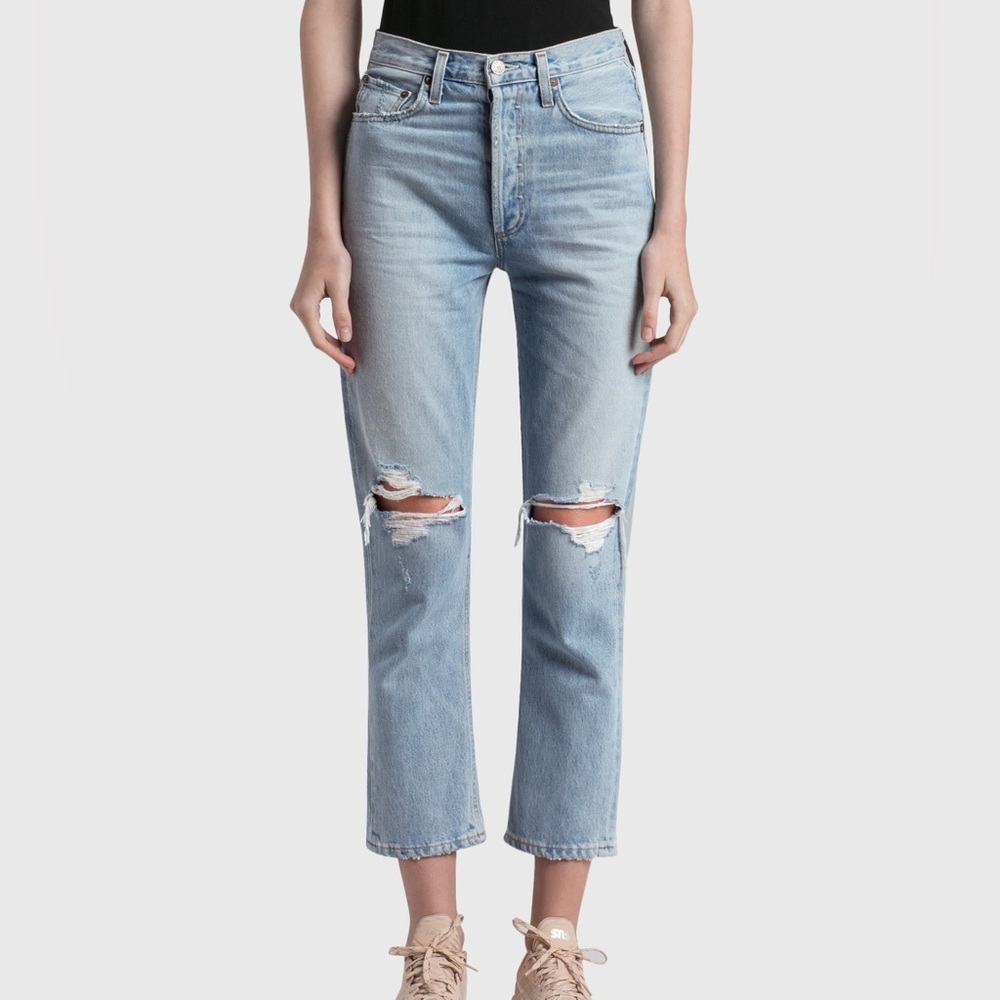 Agolde Riley High Rise Straight Crop Jeans